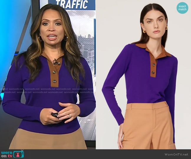 Tory Burch Wool Polo Sweater worn by Adelle Caballero on Today