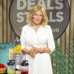 Tory’s white short sleeve shirtdress on Good Morning America