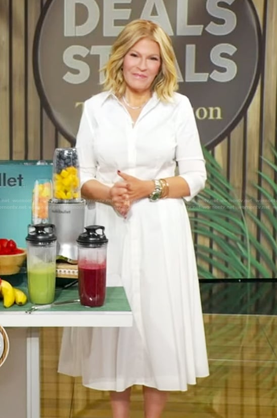 Tory's white short sleeve shirtdress on Good Morning America