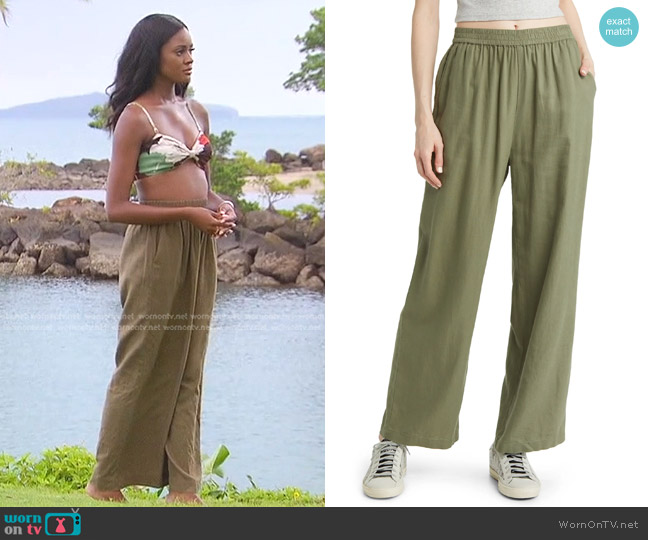 Treasure & Bond Drape Linen Blend Pants worn by Charity Lawson on The Bachelorette