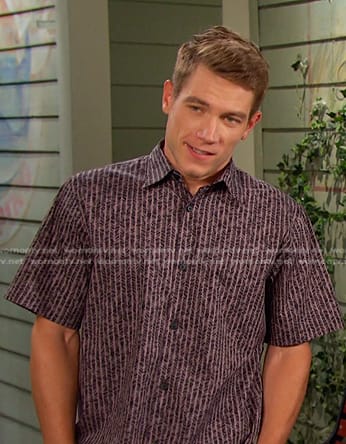 Tripp's pink printed shirt on Days of our Lives