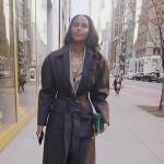 Ubah’s black trench coat on The Real Housewives of New York City