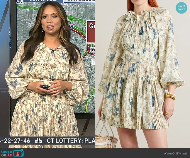 Ulla Johnson Sefia Silk Mini Dress worn by Adelle Caballero on Today