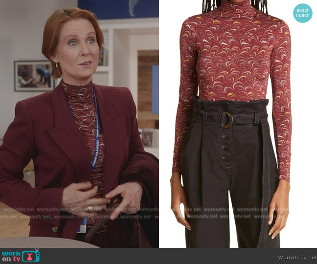 Ulla Johnson Auerlia Turtleneck Top worn by Miranda Hobbs (Cynthia Nixon) on And Just Like That