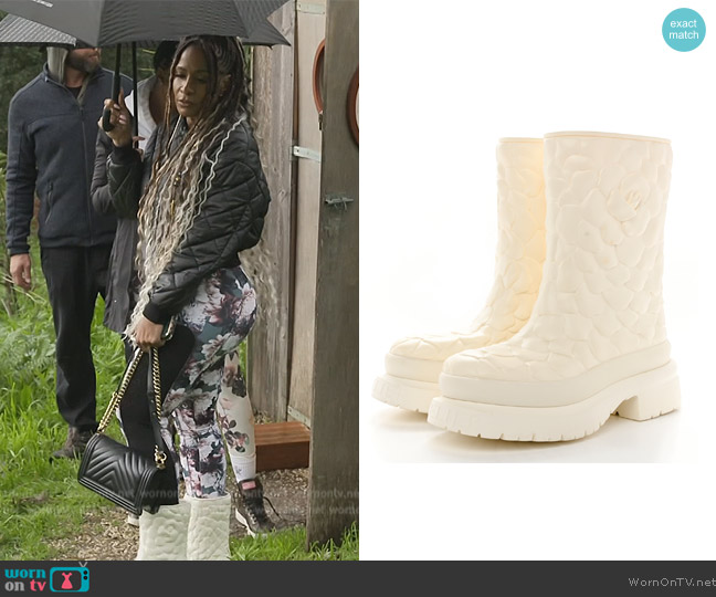 Valentino Garavani Rubber Atelier 03 Rose Edition Rainboots worn by Sheree Whitefield on The Real Housewives of Atlanta