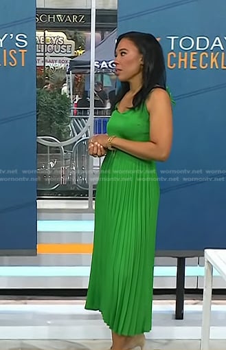 Vanessa Rissetto’s green pleated dress on Today