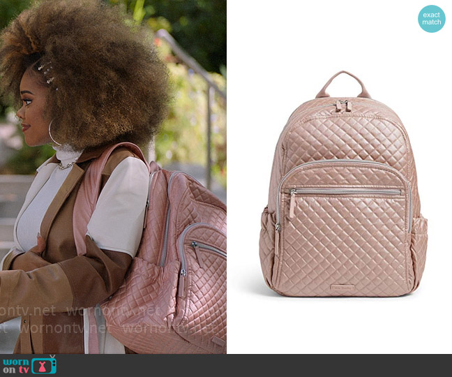 Vera Bradley Campus Backpack in Rose Quartz worn by Kourtney (Dara Renee) on High School Musical The Musical The Series