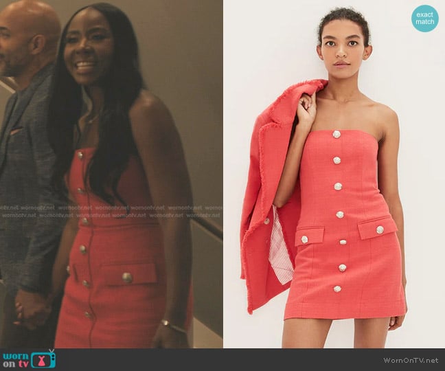 Veronica Beard Aster Tweed Mini Dress worn by Tierra (Nia Jervier) on The Chi