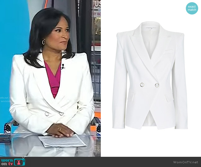 Veronica Beard Thaddeus Double-breasted Dickey Blazer worn by Kristen Welker on Today