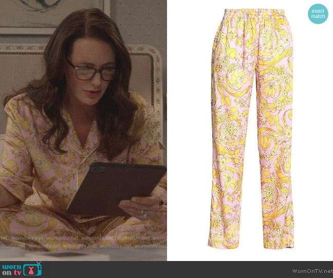 Charlotte’s  floral print pajama pants on And Just Like That