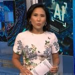 Vicky’s white floral scalloped romper on NBC News Daily