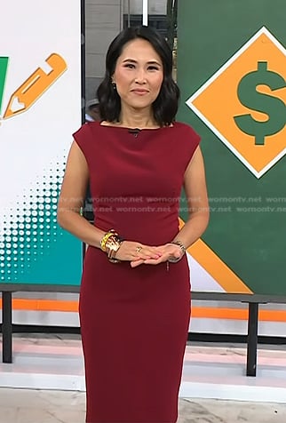 Vicky's burgundy sheath dress on Today