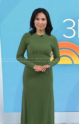 Vicky’s green ribbed dress on Today