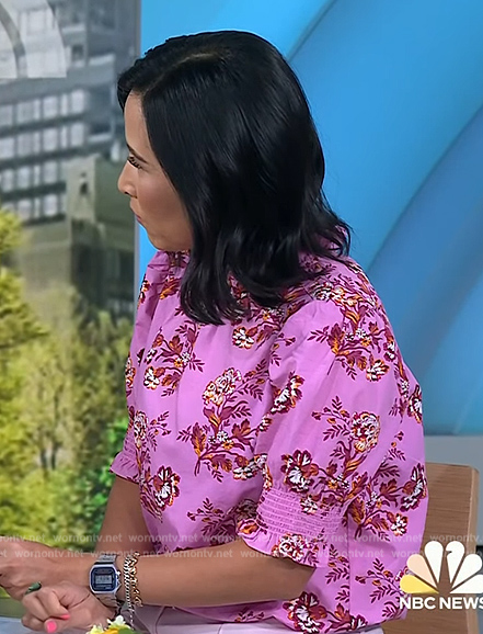 Vicky’s pink floral print top on Today