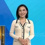 Vicky’s ivory contrast trim ribbed dress on Today