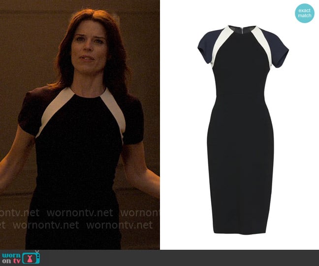 Victoria Beckham Shoulder-Stripe Midi T-Shirt Dress worn by Maggie McPherson (Neve Campbell) on The Lincoln Lawyer