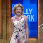 Victoria Clark’s floral sleeveless dress on Live with Kelly and Mark