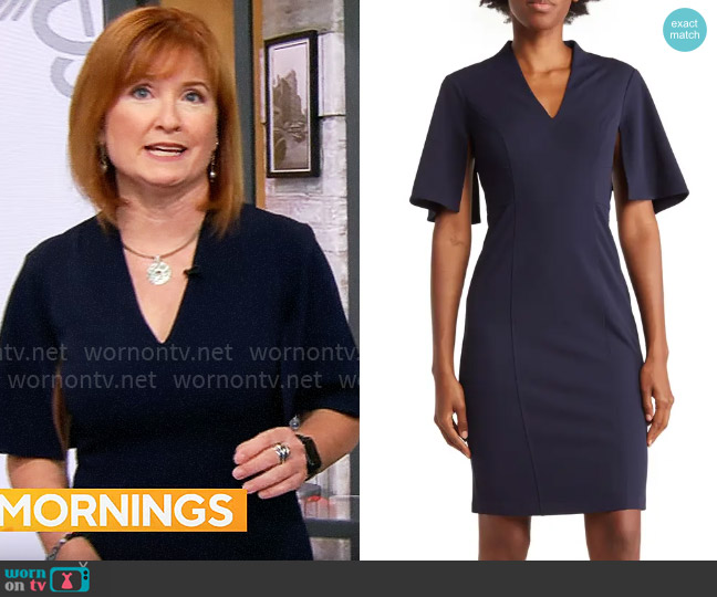 Vince Camuto Scuba Crepe Bodycon Dress worn by Anna Werner on CBS Mornings