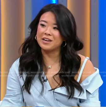 Vivian Tu’s light blue asymmetric dress on Good Morning America