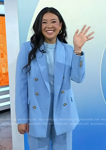 Vivian Tu’s blue double breasted blazer on Today