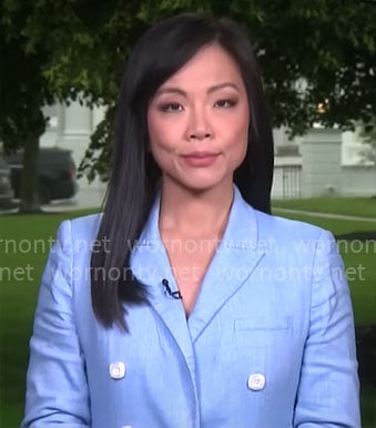 Weijia Jiang's light blue blazer on CBS Mornings