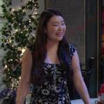 Wendy’s black floral mini dress on Days of our Lives