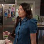 Wendy’s puff sleeve denim dress on Days of our Lives