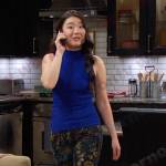 Wendy’s black floral pants on Days of our Lives