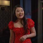 Wendy’s red floral mini dress on Days of our Lives