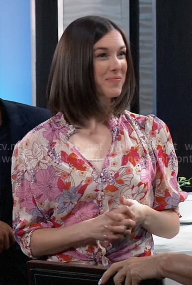 Willow's pink floral top on General Hospital