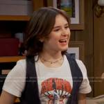 Winnie’s white The Who glitter graphic tee on Bunkd