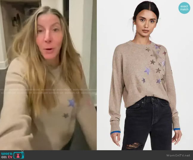 Zadig & Voltaire Gaby Stars Cashmere Sweater worn by Sara Blakely on Today