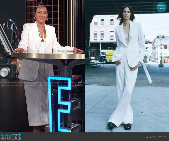 Zara Tuxedo Jacket and Pants worn by Adrienne Houghton on E! News