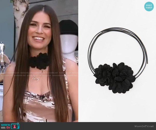 Zara Corded Collar Flower worn by Erica Wark on Good Morning America