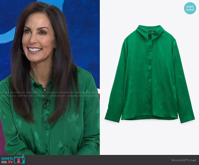 Zara Floral Jacquard Top worn by Karen Swensen on Today