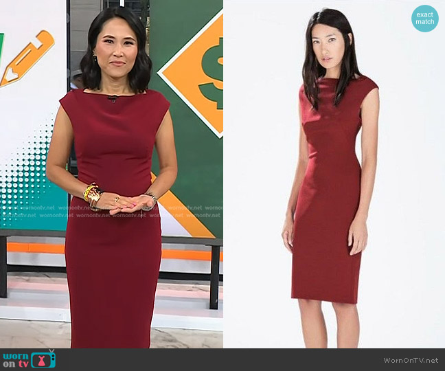 WornOnTV: Vicky’s burgundy sheath dress on Today | Vicky Nguyen ...