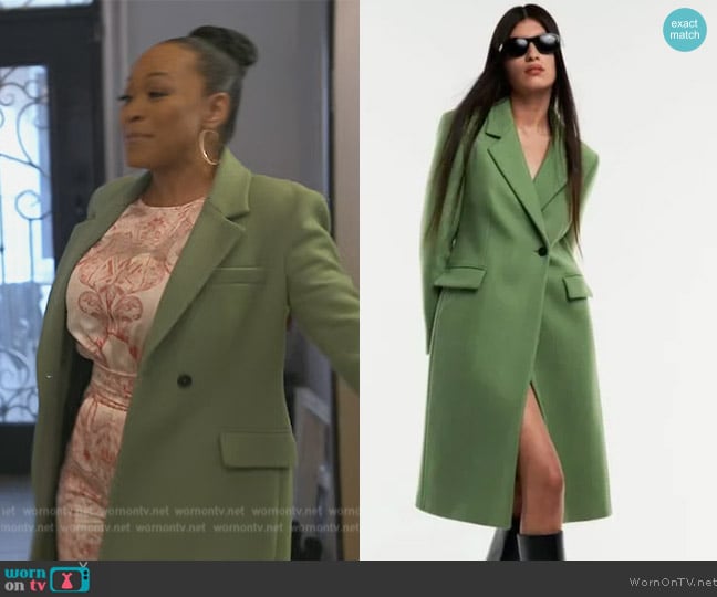 Wool Blend Fitted Coat by Zara worn by Monyeta on The Real Housewives of Atlanta