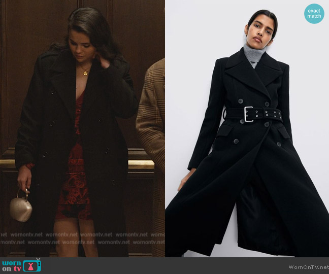 Zara Double Breasted Coat worn by Mabel Mora (Selena Gomez) on Only Murders in the Building