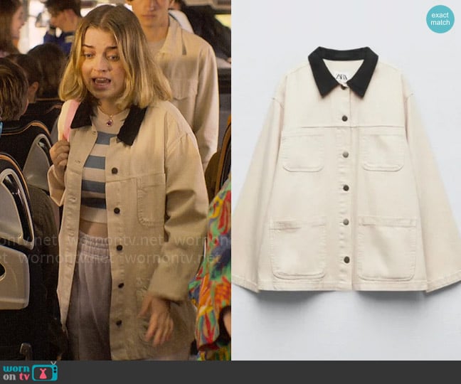 Zara Contrast Collar Overshirt worn by Darcy Olsson (Kizzy Edgell) on Heartstopper