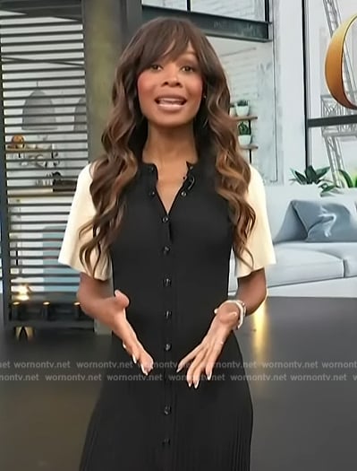 Zuri’s two-tone dress on Access Hollywood