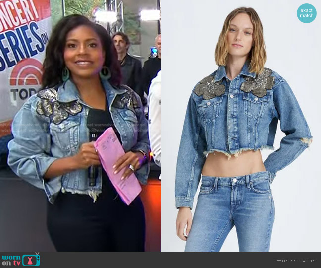 WornOnTV: Sheinelle’s floral embellished denim jacket on Today ...