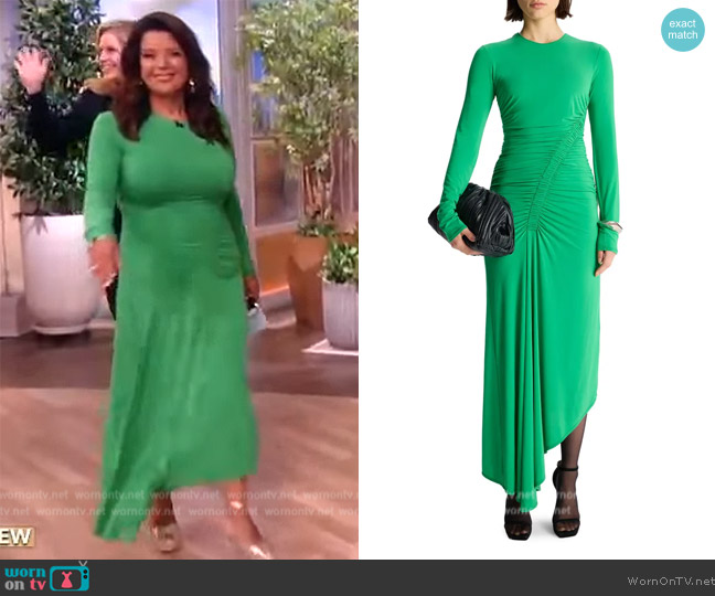WornOnTV: Ana’s green asymmetrical maxi dress on The View | Ana Navarro ...