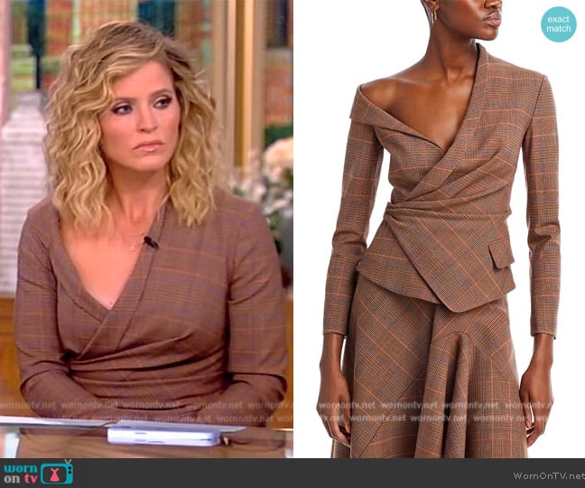 A.L.C. Skyla Blazer Wrap Top worn by Sara Haines on The View