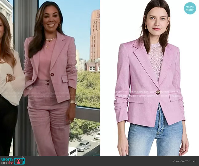 Veronica Beard Aaliyah Blazer in Heathered Orchid worn by Bianca Gates on Today