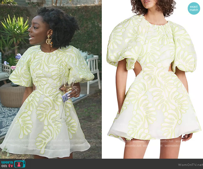 Aje Sculptra Botanical Appliqué Dress worn by Venita Aspen on Southern Charm