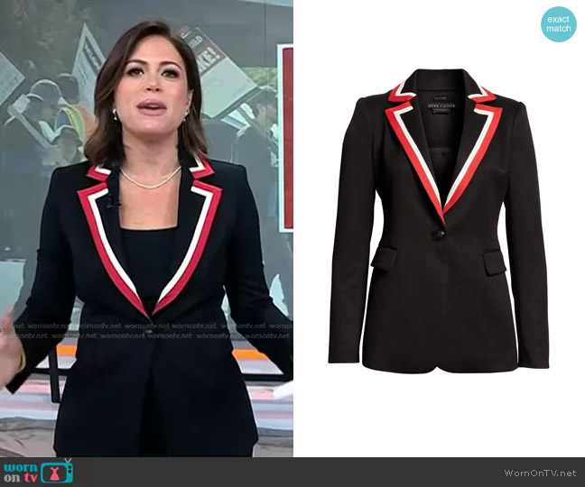 Alice + Olivia Macey Blazer with Contrast Stripe worn by Chloe Melas on Today