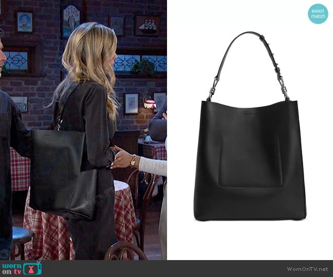 All Saints Captain Large Leather Tote worn by Sloan Peterson (Jessica Serfaty) on Days of our Lives