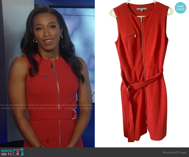 Antonio Melani Zip-Up Belted Dress worn by Brittany Bell on Good Morning America