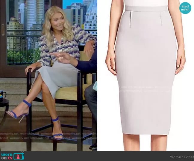 Roland Mouret Arreton Pencil Skirt worn by Kelly Ripa on Live with Kelly and Mark