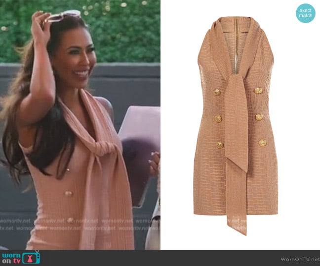 Balmain Monogram Sleeveless Dress worn by Kayla Carmona (Kayla Carmona) on Selling the OC